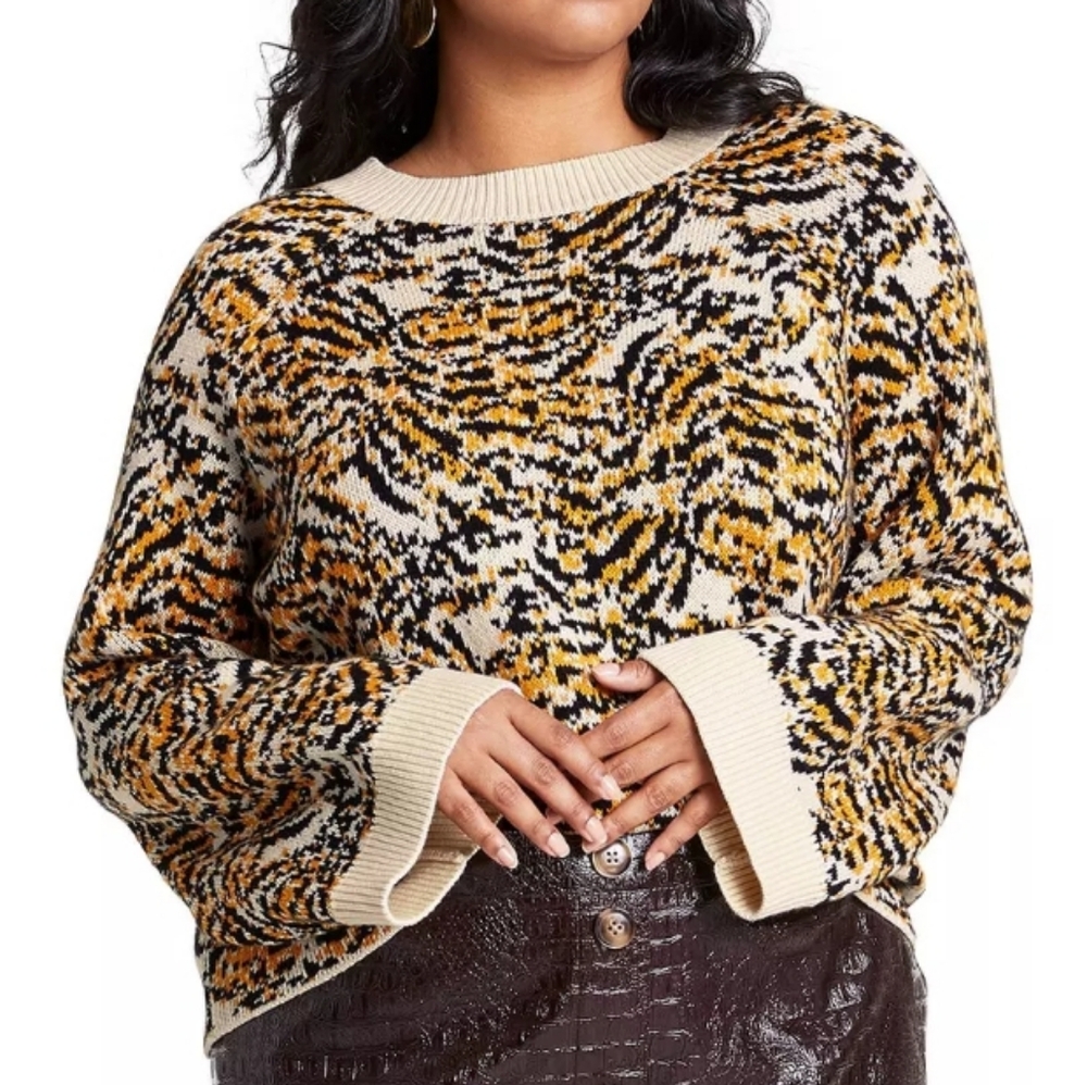 Rachel Comey x Target Animal Print Crewneck Pullover Sweater Sz L